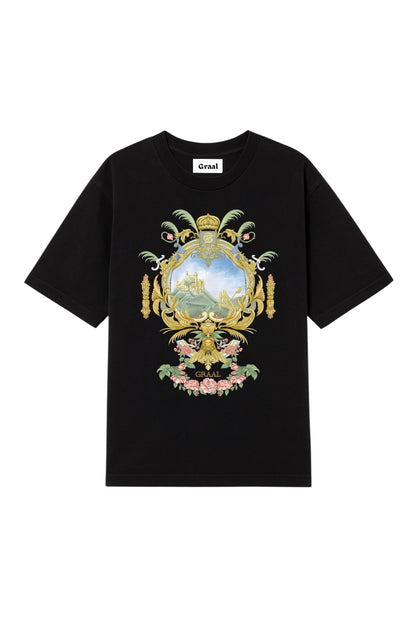 T-shirt noir Graal « Château perdu »