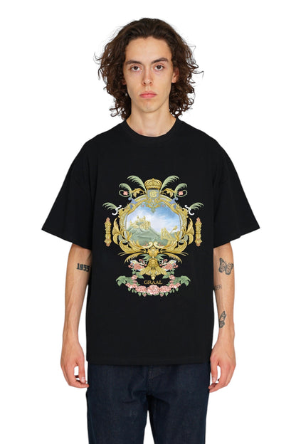 T-shirt noir Graal « Château perdu »
