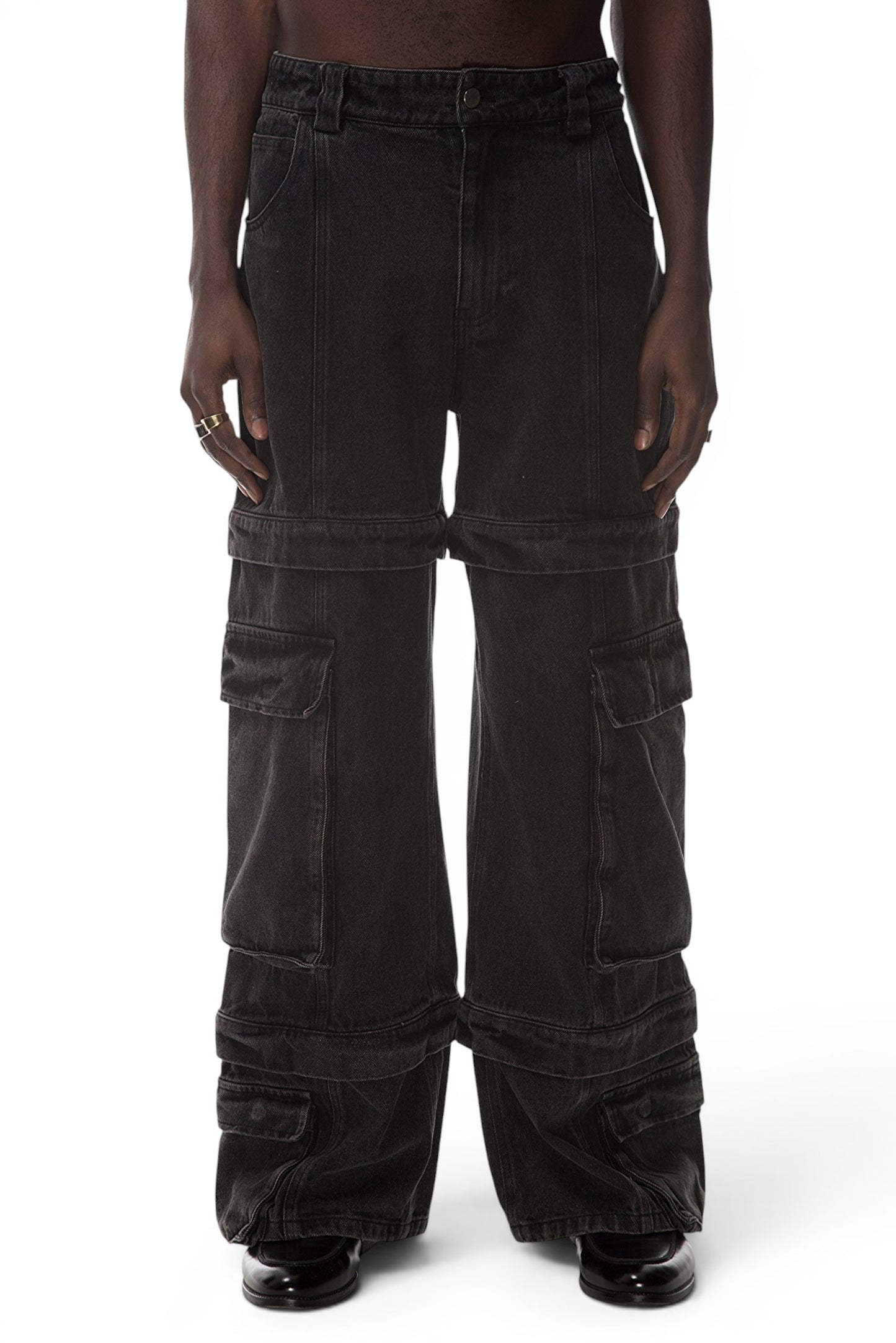 Graal « Calice » Heavy cargo black pant