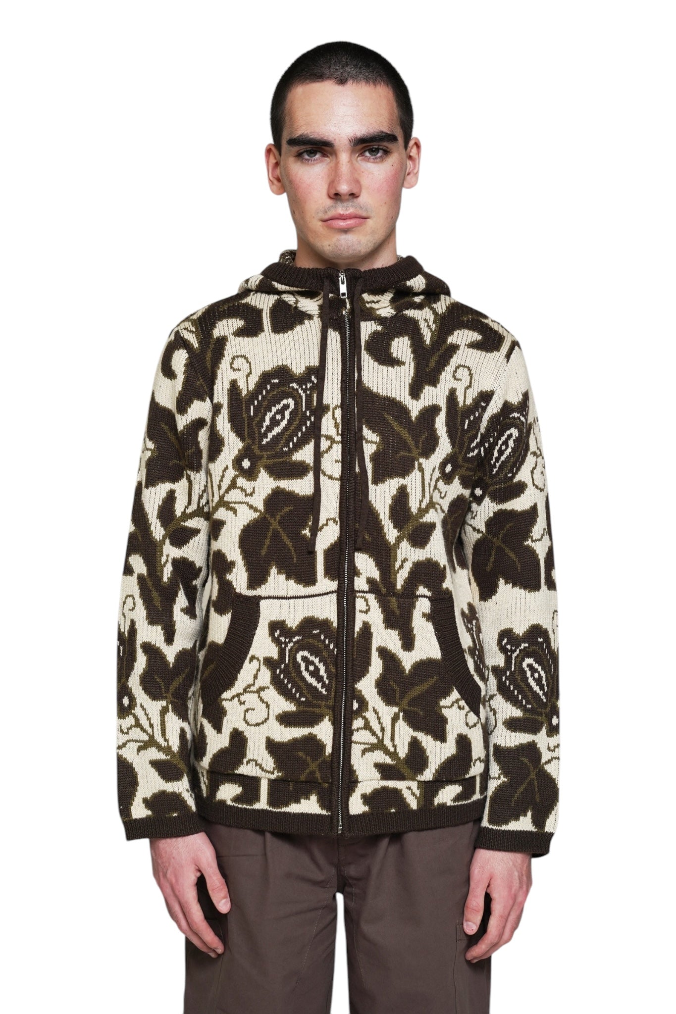 "Flora" Knit zip hoodie Graal