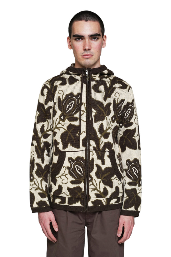 "Flora" Knit zip hoodie Graal