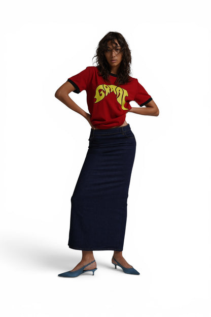 Ringed t-shirt rouge