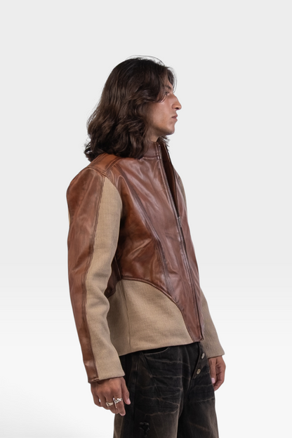Graal Ribbed leather jacket