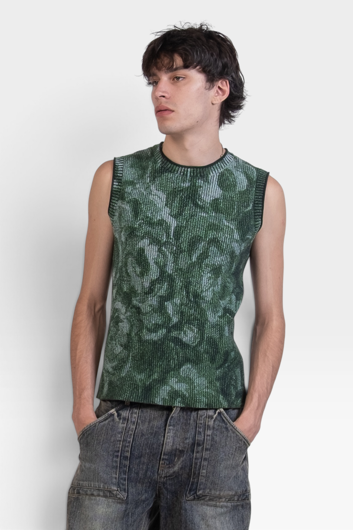 "Green Flowers" Knit
