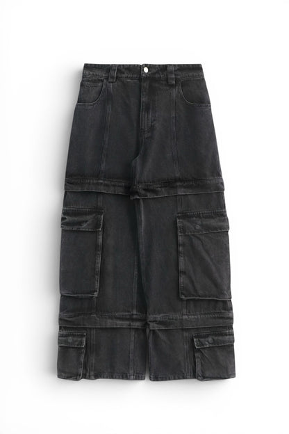 Graal « Calice » Heavy cargo black pant