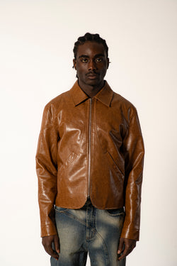 Graal « Tanner » brown Vegan Leather jacket