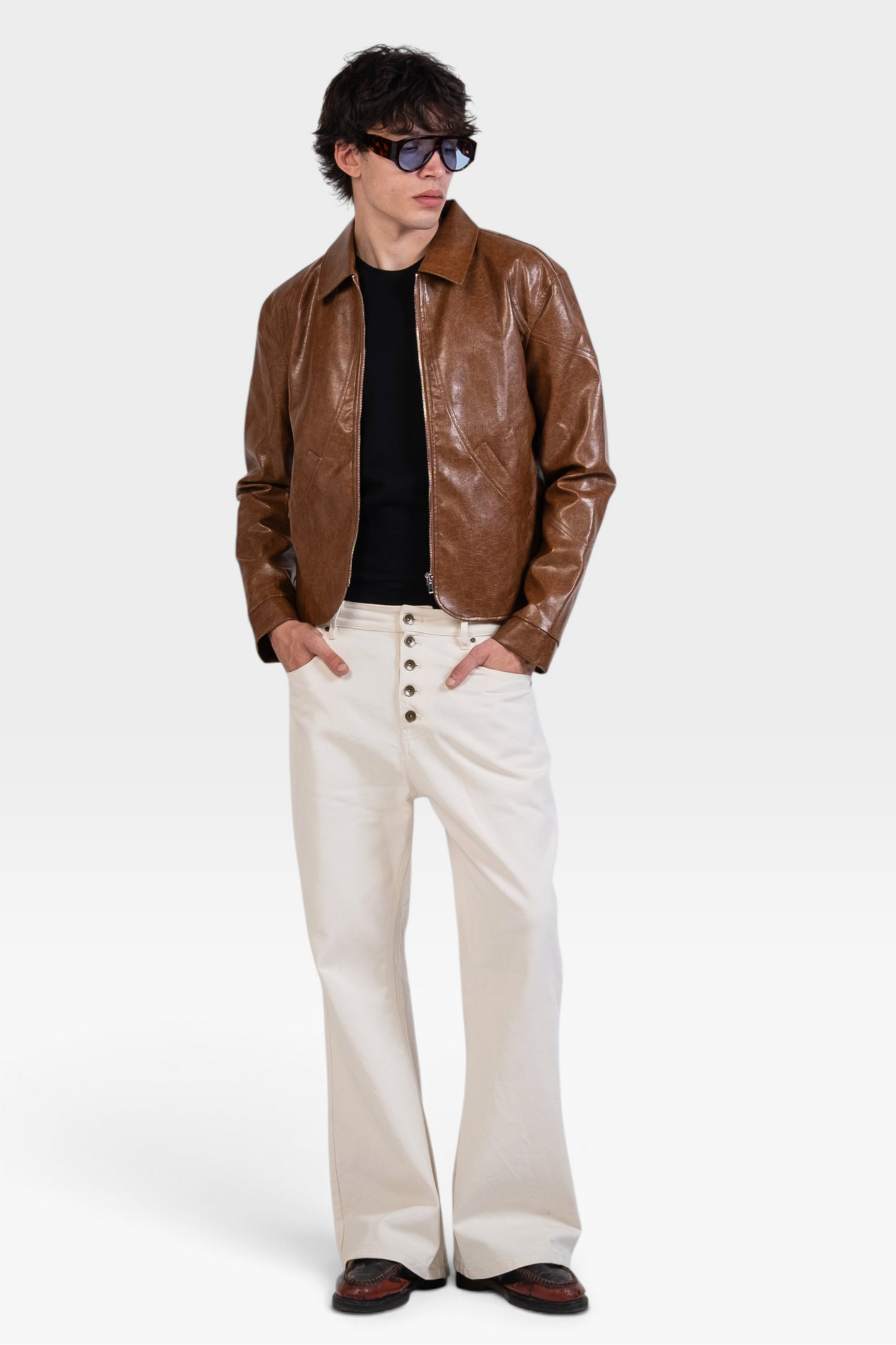 Graal « Tanner » brown Vegan Leather jacket