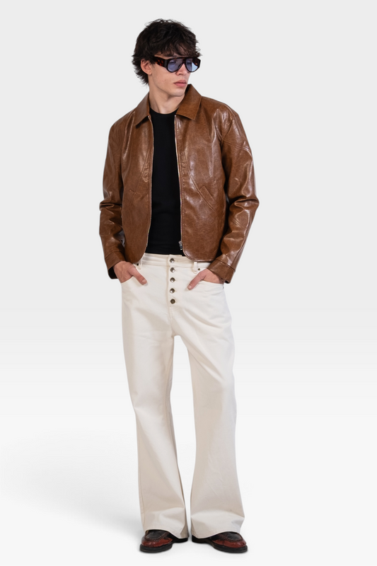 Graal « Tanner » brown Vegan Leather jacket