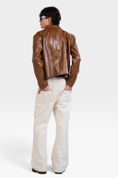 Graal « Tanner » brown Vegan Leather jacket