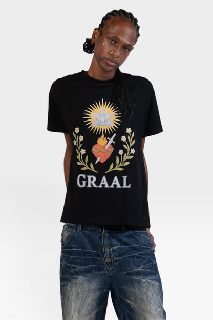 T-shirt noir Graal « Angel Heart »