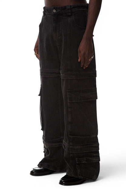 Graal « Calice » Heavy cargo black pant