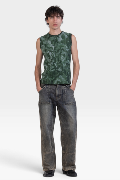 "Green Flowers" Knit