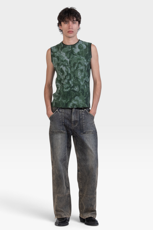"Green Flowers" Knit