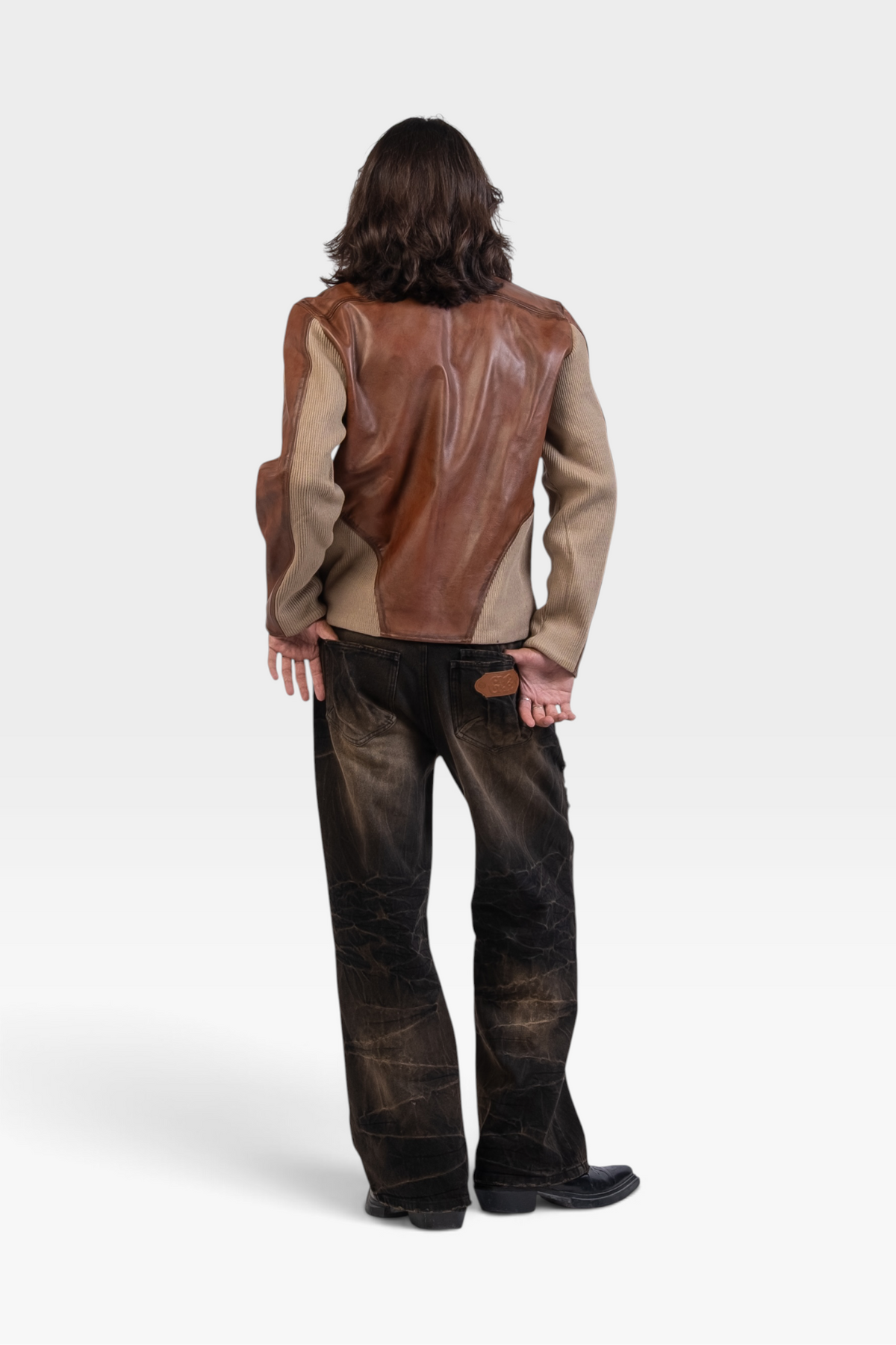 Graal Ribbed leather jacket