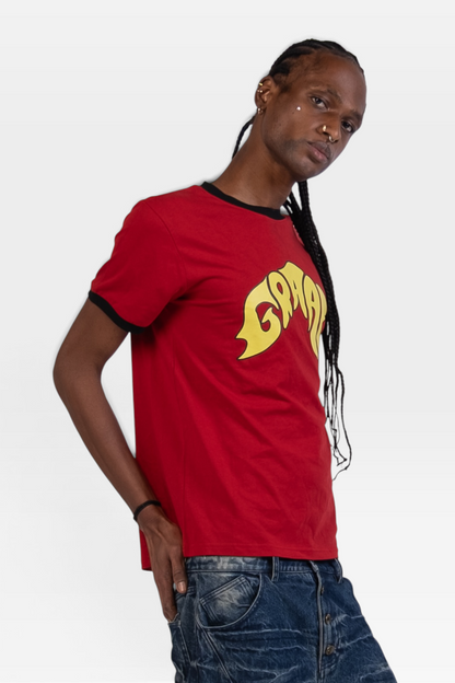 Ringed t-shirt rouge