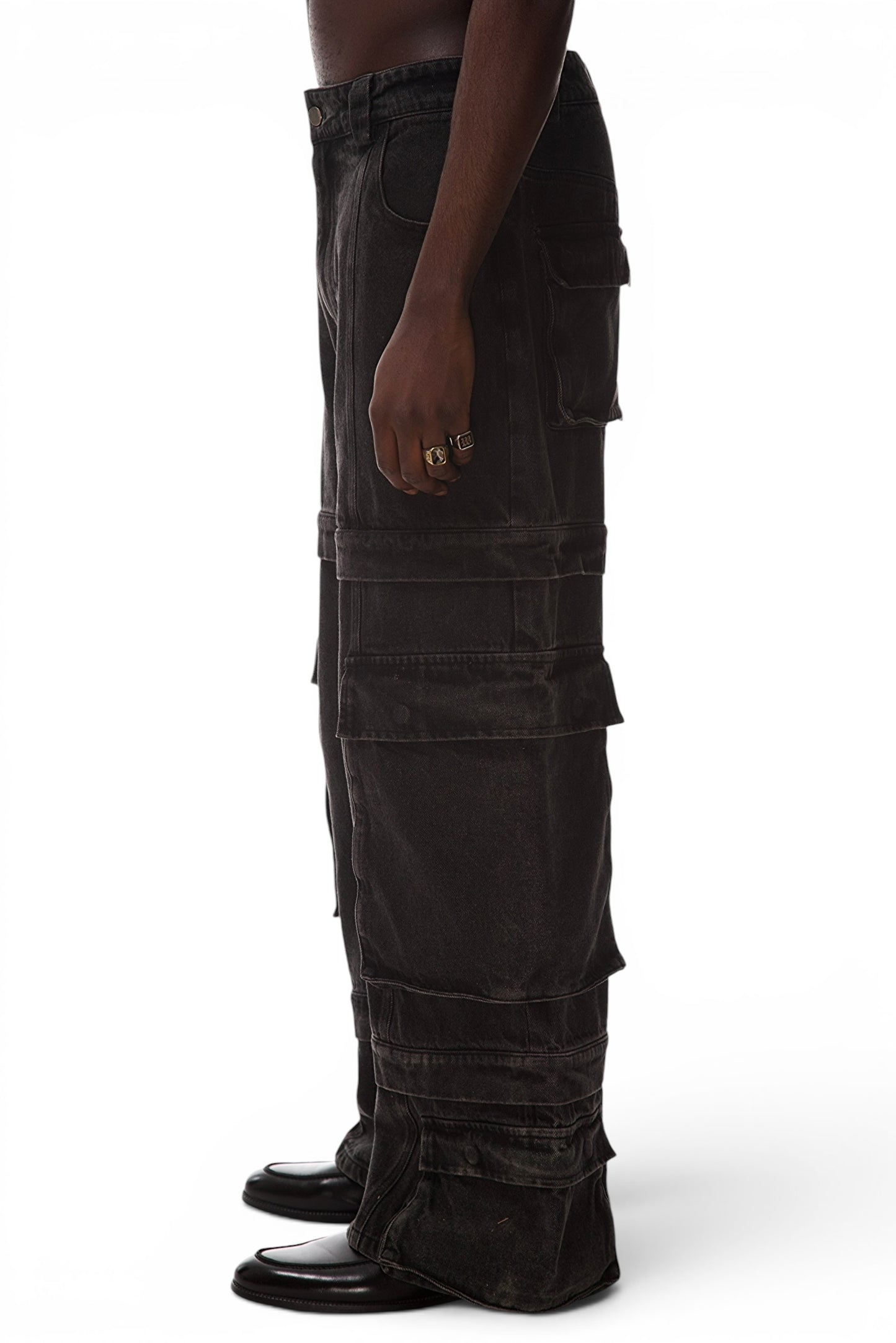 Graal « Calice » Heavy cargo black pant