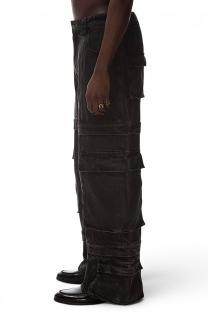 Graal « Calice » Heavy cargo black pant