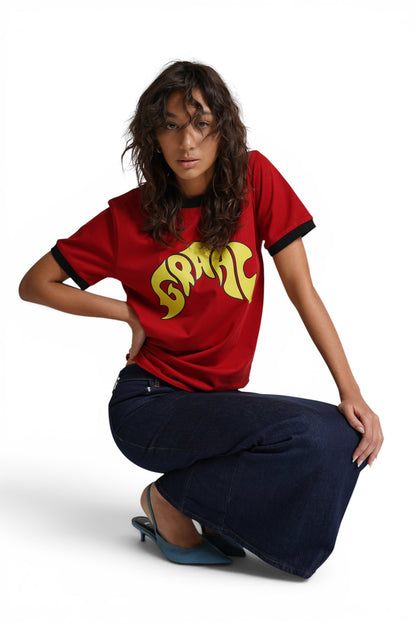 Ringed t-shirt rouge