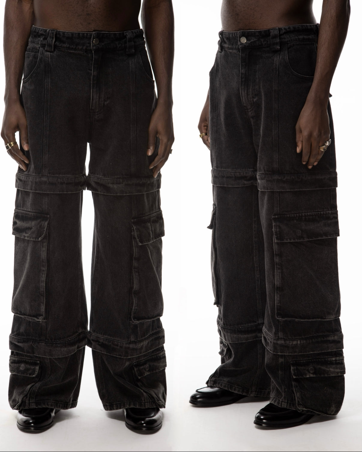 Graal « Calice » Heavy cargo black pant