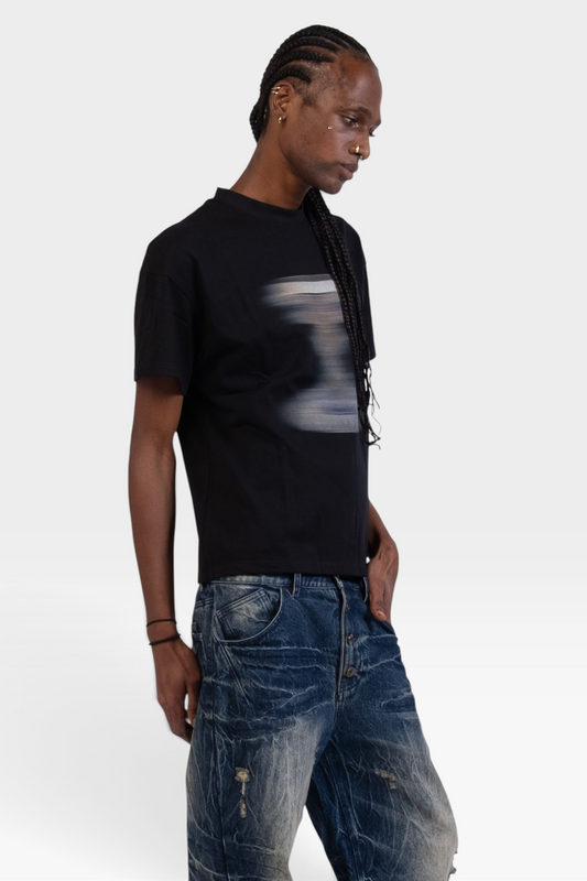 Graal Blue « Blurry » Black T-Shirt