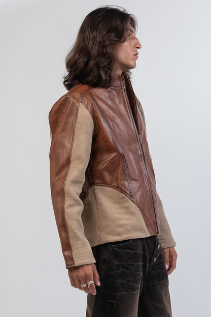 Graal Ribbed leather jacket