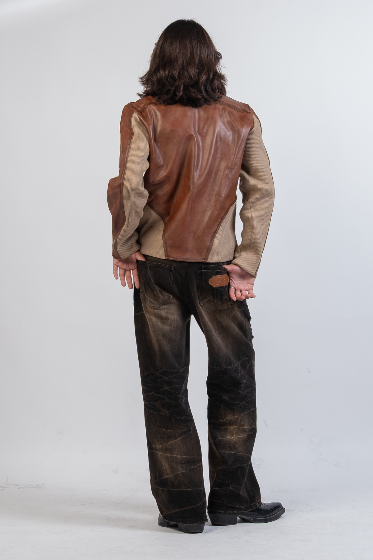 Graal Ribbed leather jacket