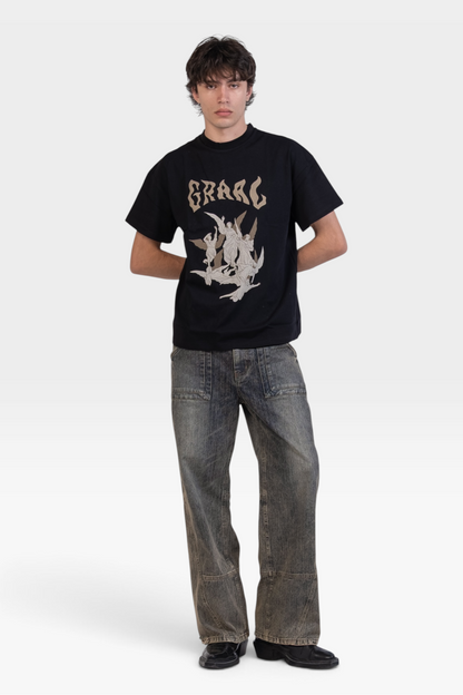 T-shirt noir Graal « Angel »