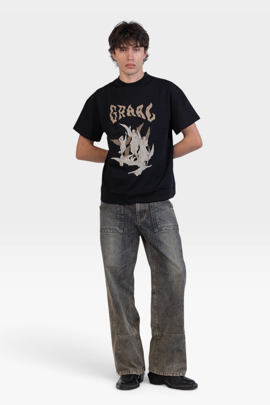 T-shirt noir Graal « Angel »