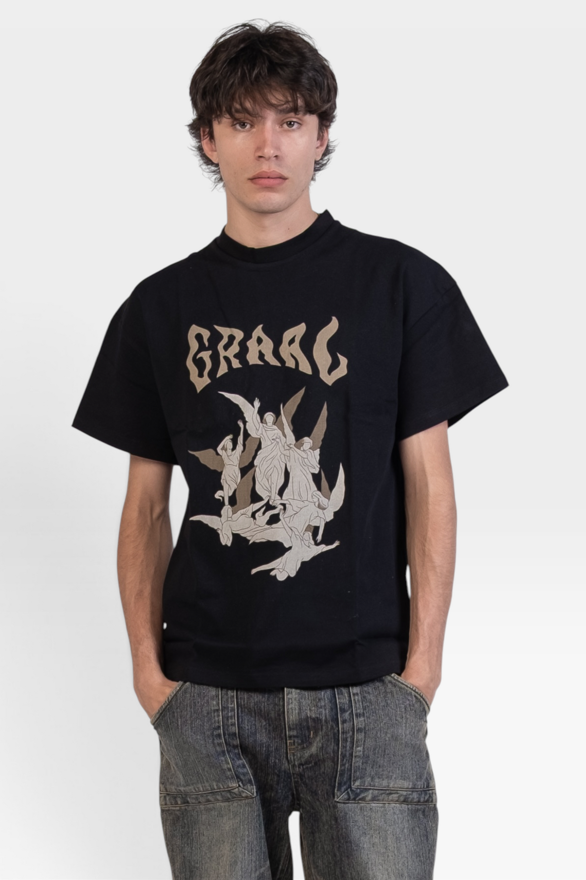 T-shirt noir Graal « Angel »