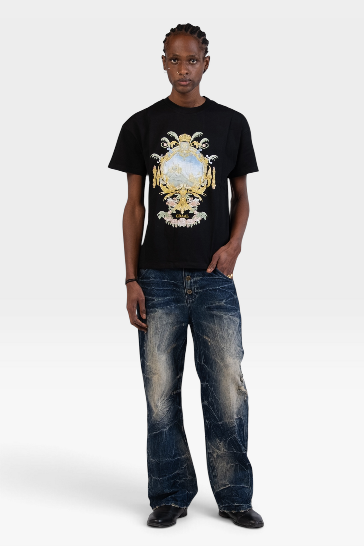 T-shirt noir Graal « Château perdu »