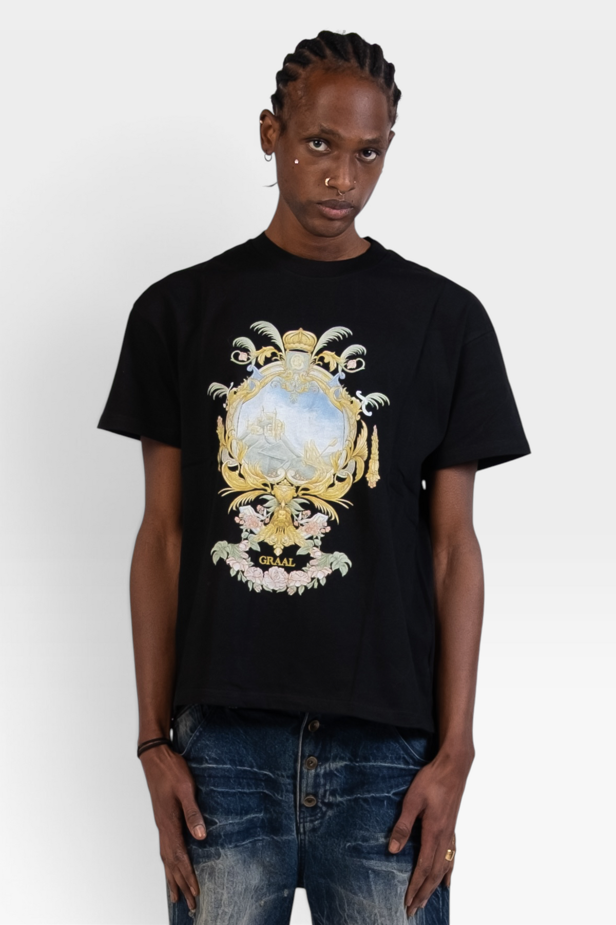 T-shirt noir Graal « Château perdu »