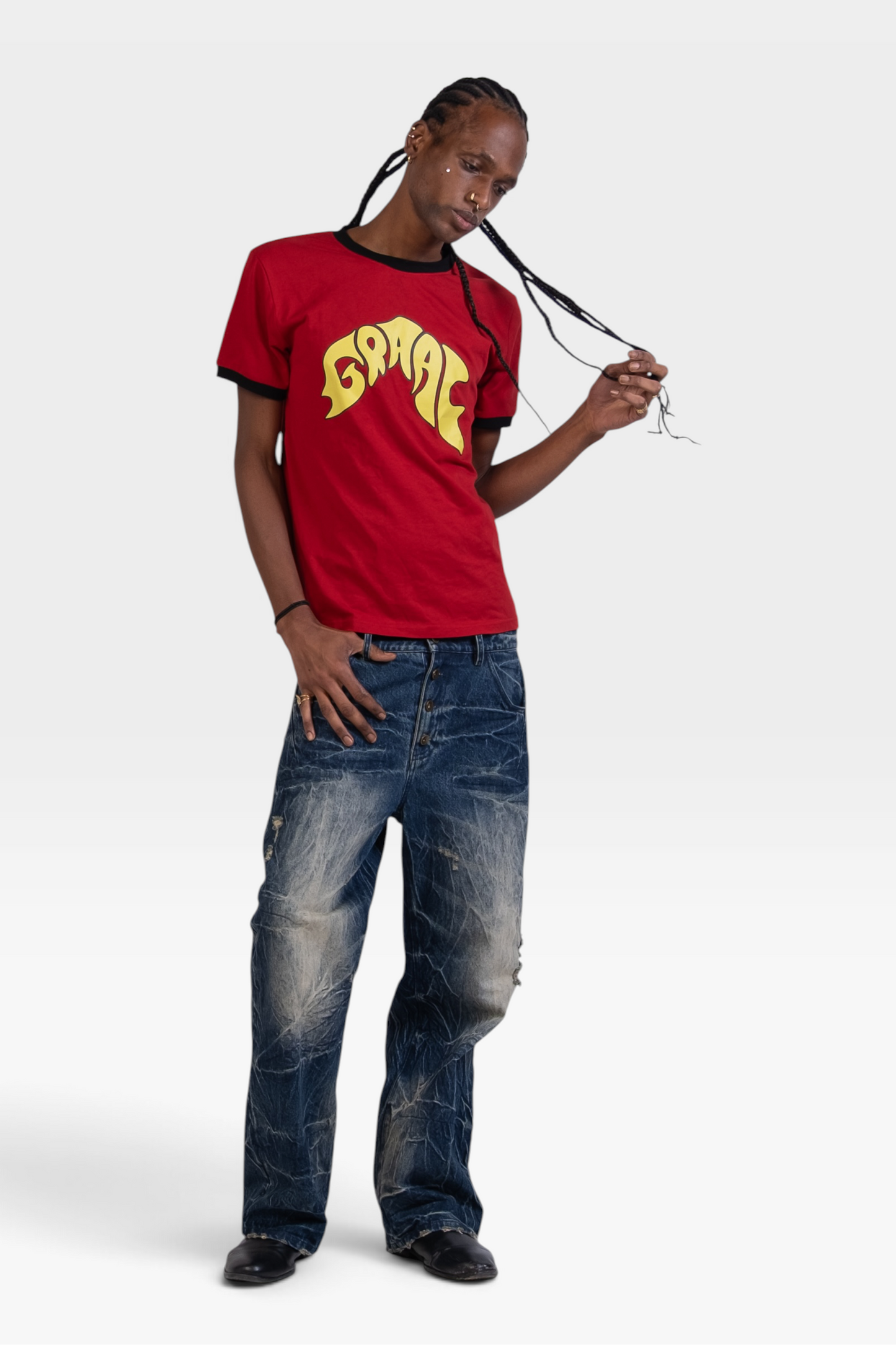 Ringed t-shirt rouge