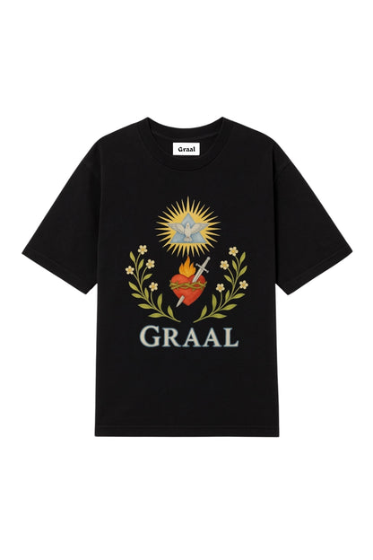T-shirt noir Graal « Angel Heart »