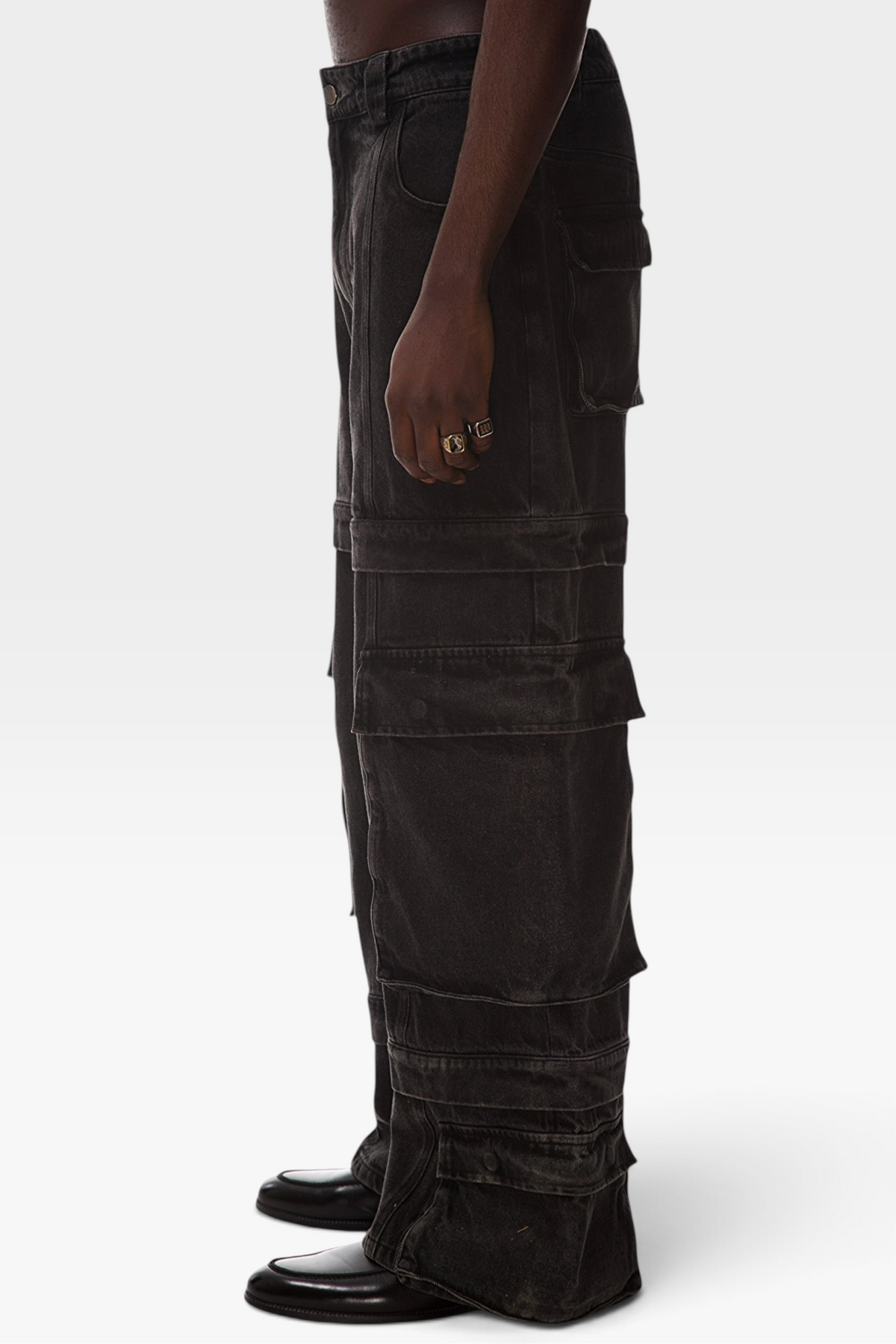 Graal « Calice » Heavy cargo black pant