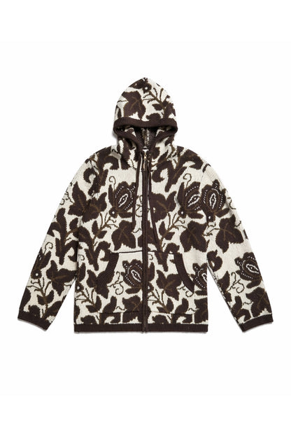 "Flora" Knit zip hoodie Graal