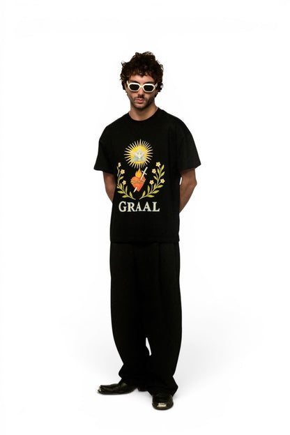 T-shirt noir Graal « Angel Heart »