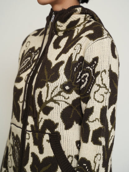 "Flora" Knit zip hoodie Graal
