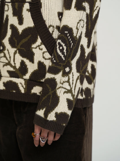 "Flora" Knit zip hoodie Graal